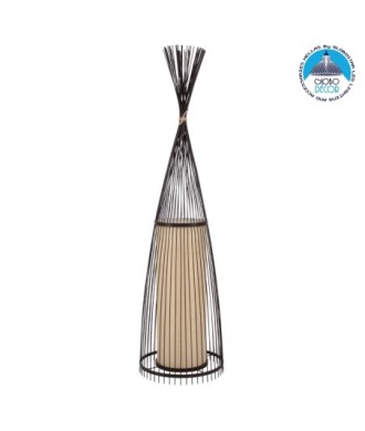 GLOBOSTAR® AZORES 01756 Boho Επιδαπέδιο Φωτιστικό με Ντουί 1 x E27 AC 220-240V IP20 - Καφέ & Μπεζ - Μ40 x Π40 x Υ150cm